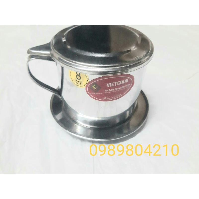 (Chính Hãng )Phin pha cafe inox Vietcook size 6,7,8 cm ,Phin cafe inox có quai  hàng việt nam đảm bảo chất lượng