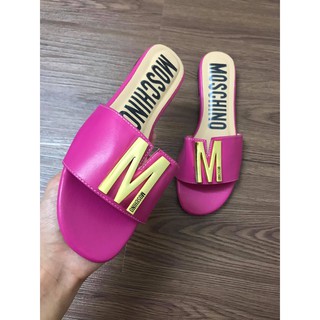 Dép Nữ - Thời Trang MOSCHINO HỒNG CAO CẤP