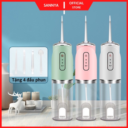 Máy Tăm Nước Cầm Tay Vệ Sinh Răng Miệng Oral Irrigator - Bản Quốc Tế Công Nghệ Châu Âu