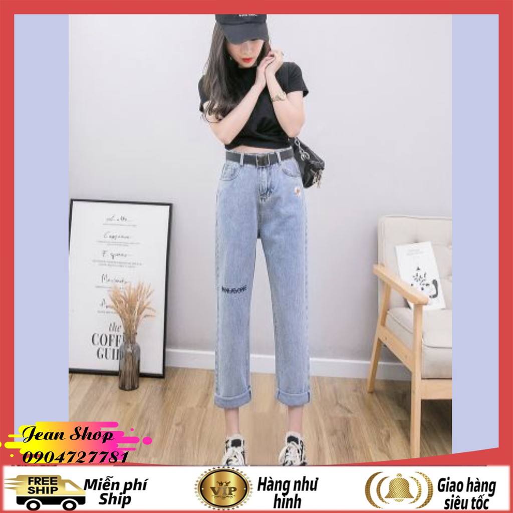 Quần bò nữ 🍎FREE SHIP🍎  Quần jeans nữ đẹp hàng Quảng Châu cao cấp- Quần bò ống suông mẫu mới nhất