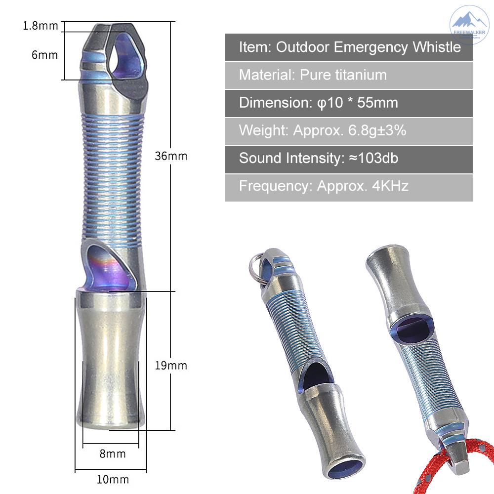 Còi Sinh Tồn 103 Bước Bằng Titan Siêu Nhẹ Kèm Dây Đeo Tiện Dụng Cho Hoạt Động Ngoài Trời
