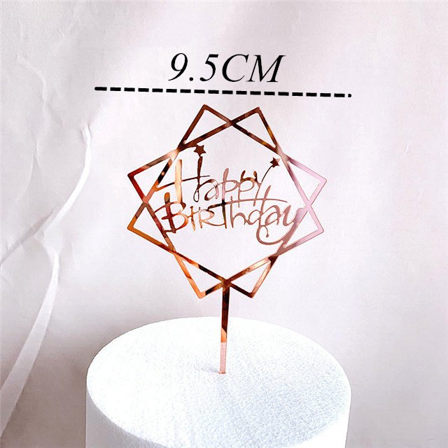 Que cắm trang trí bánh kem chữ happy birthday nhiều kiểu dáng