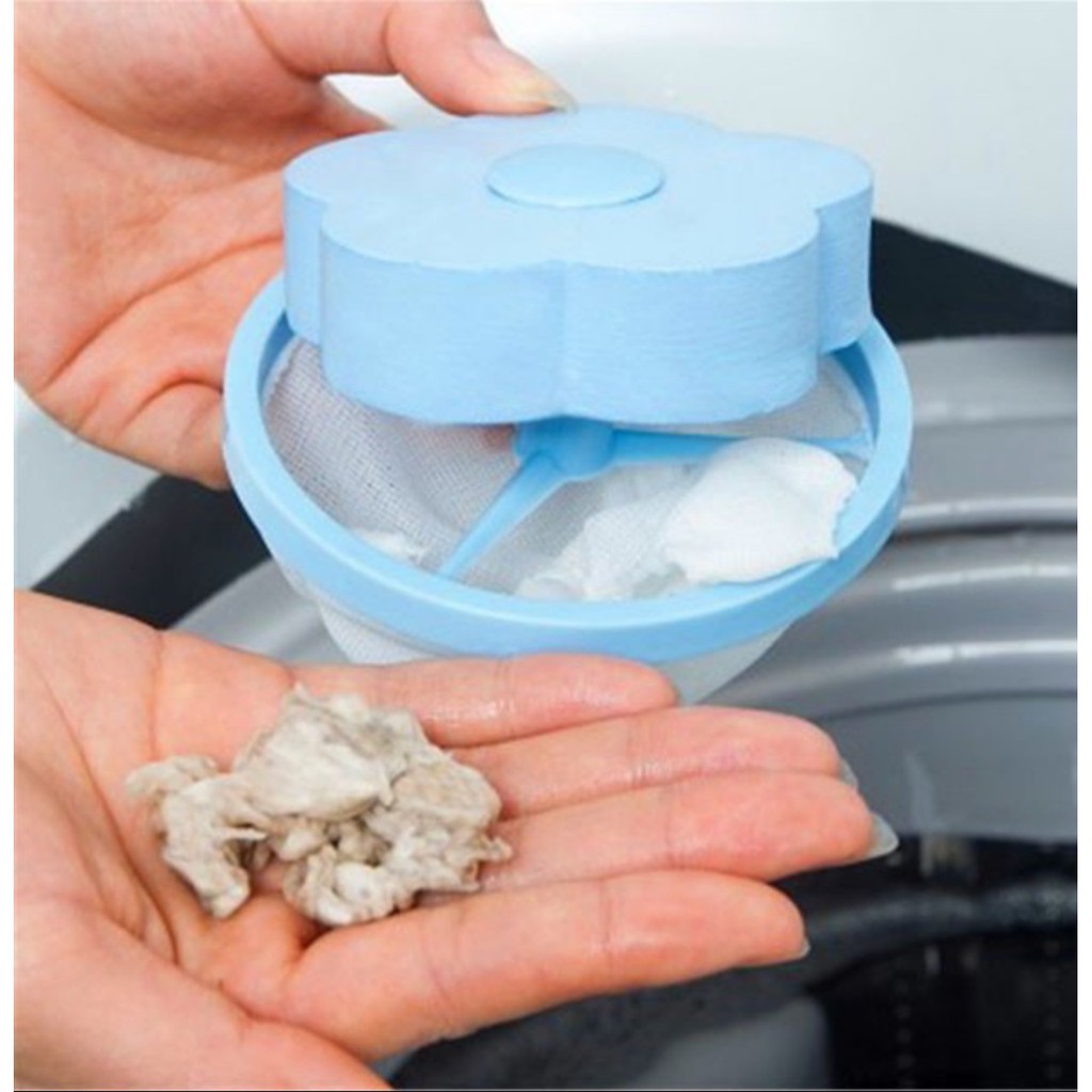 Phao lọc cặn bẩn máy giặt, túi lọc gom rác lồng máy giặt cửa đứng (có 2 màu xanh và hồng)