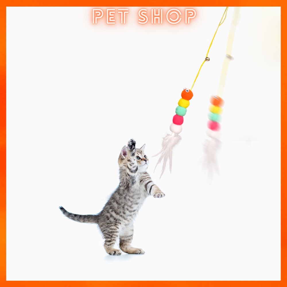 Đồ Chơi Tương Tác Trong Nhà Với Thú Cưng Bằng Lông Vũ Nhiều Màu Sắc Giúp Giảm Căng Thẳng, Tăng Cường Vận Động