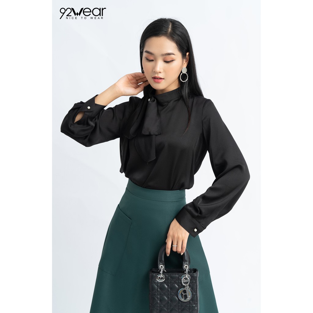 Chân váy nữ 92WEAR chất tuýt si dáng xòe ulzzang babydoll vintage chữ a thiết kế midi dài công sở trơn hàn quốc JDW0653 | BigBuy360 - bigbuy360.vn