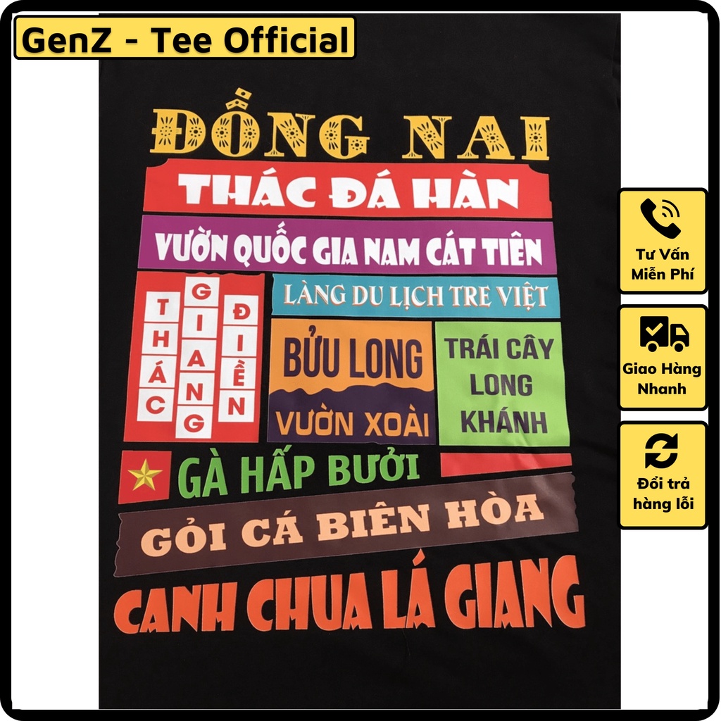Áo Thun Local Brand Tỉnh Đồng Nai, Áo 63 Tỉnh Thành Nam Nữ Form Rộng Unisex Genz Cá Tính