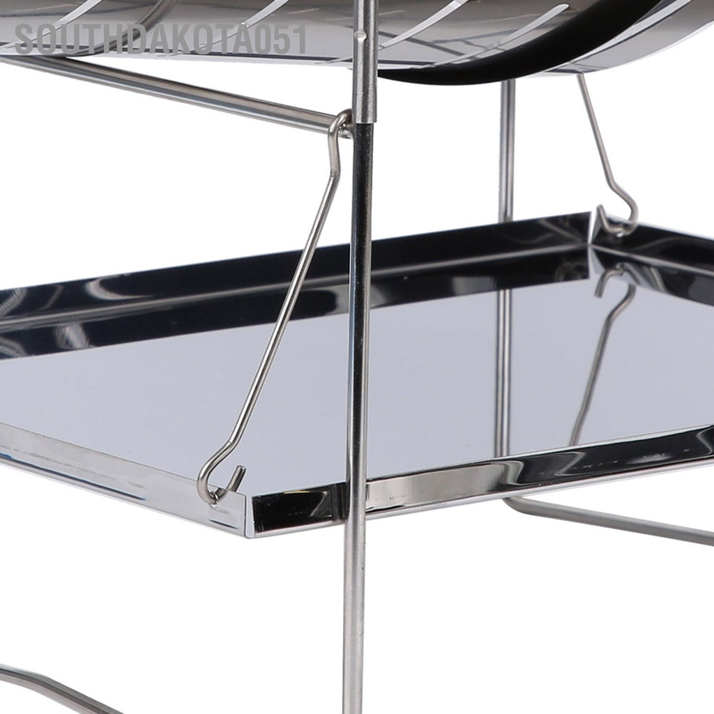 [Hàng Sẵn] Bếp Nướng Than BBQ Bằng Thép Không Gỉ Thiết Kế Gấp Gọn Tiện Dụng ngoài trời【Southdakota051】