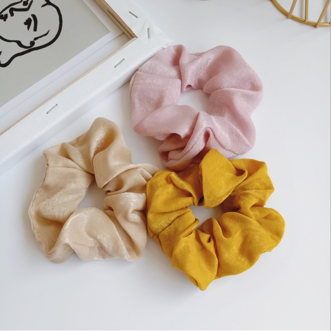 Set 3 cột tóc vải scrunchies buộc tóc vải mix màu họa tiết loại đẹp hot trend PK24