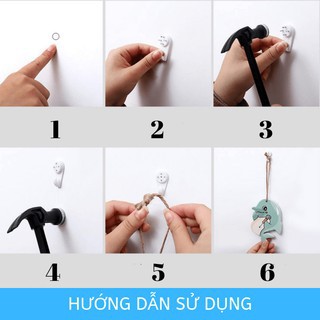 Đinh 4 Chân Treo Ảnh, Treo Đồ - Móc Treo Đồ Không Cần Khoan (combo 10c)