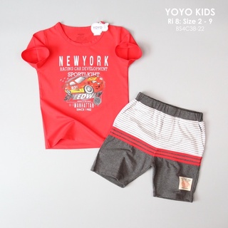 Bộ short thun Yoyo bé trai, size trung.