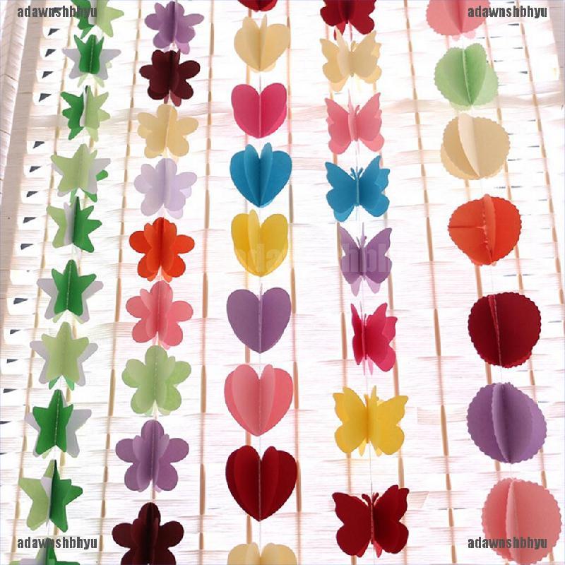 Dây Treo Trang Trí Trần Nhà Hình Trái Tim 3D Bằng Giấy