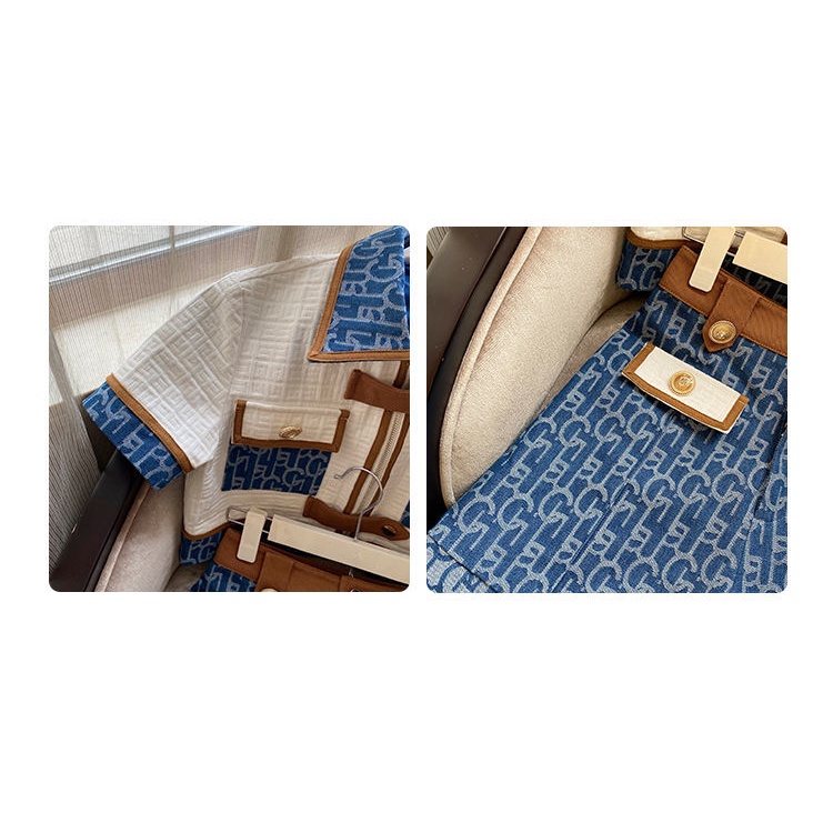 Set Áo Thun Ngắn Tay + Quần Short Denim Thời Trang Mùa Hè