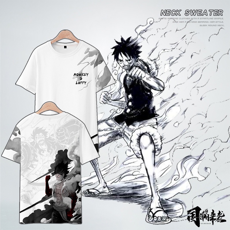 Áo Thun Tay Ngắn Dáng Rộng In Họa Tiết Hoạt Hình One Piece Kiểu Nhật Bản Thời Trang Mùa Hè Cho Nam Và Nữ