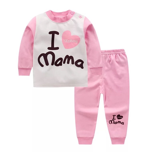 Bộ cotton thu đông cho bé