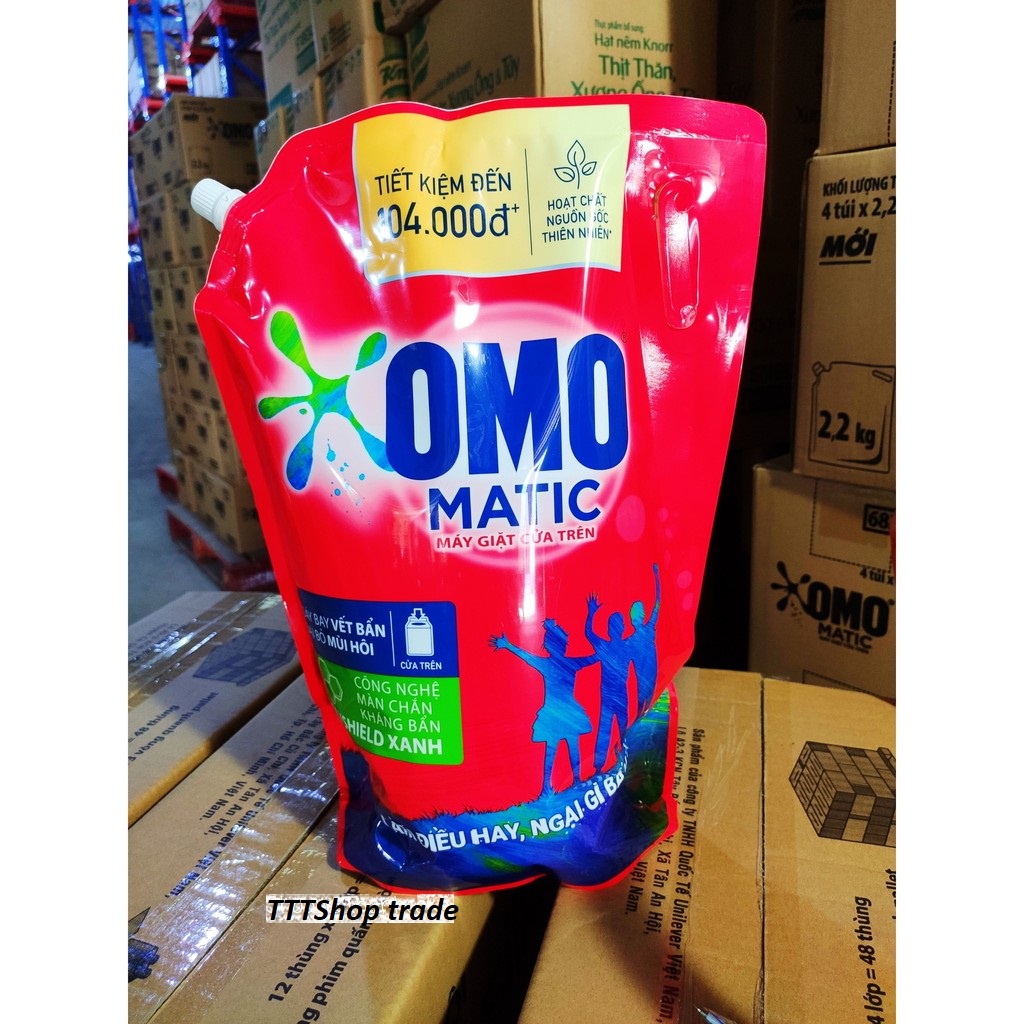 [Hoả Tốc] Nước Giặt OMO cho máy cửa trên có nắp vặn sạch khử mùi túi và chai 2.2kg đến 4.2kg