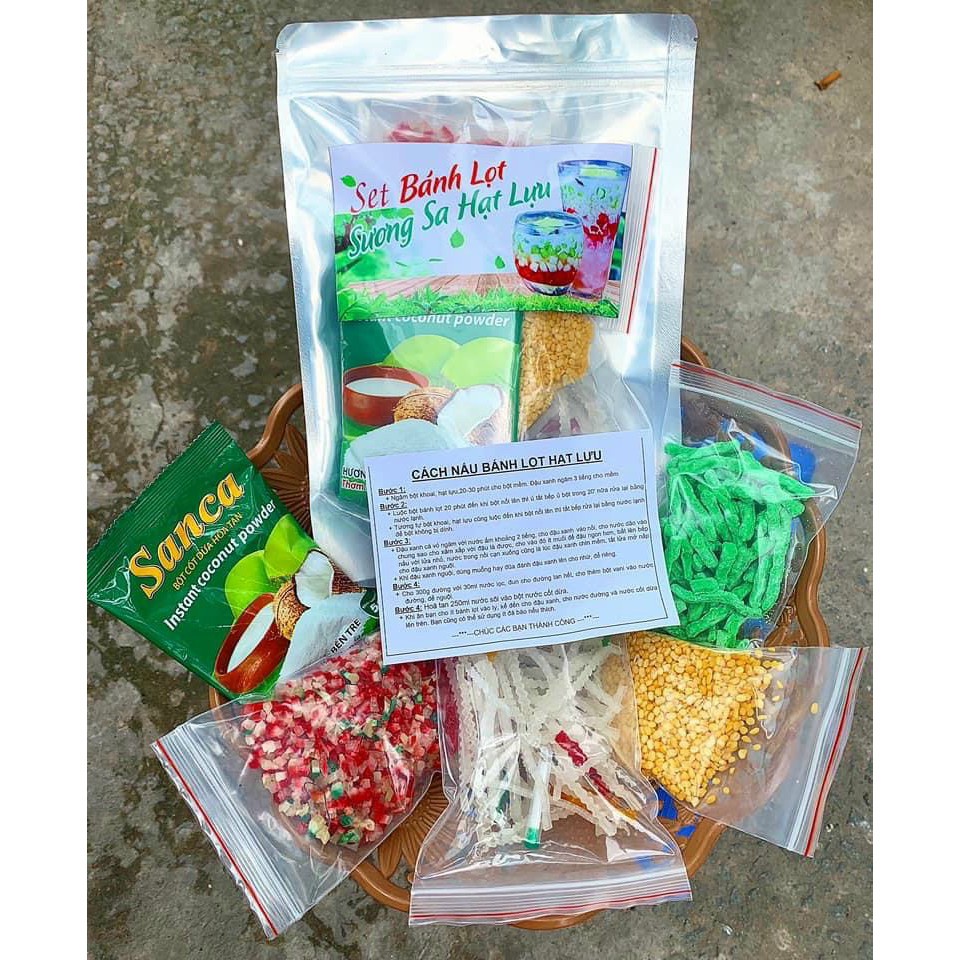 Set Chè Sương Sa Hạt Lựu Bánh Lọt Cốt Dừa Đầy Đủ Nguyên Liệu cooldcool mart