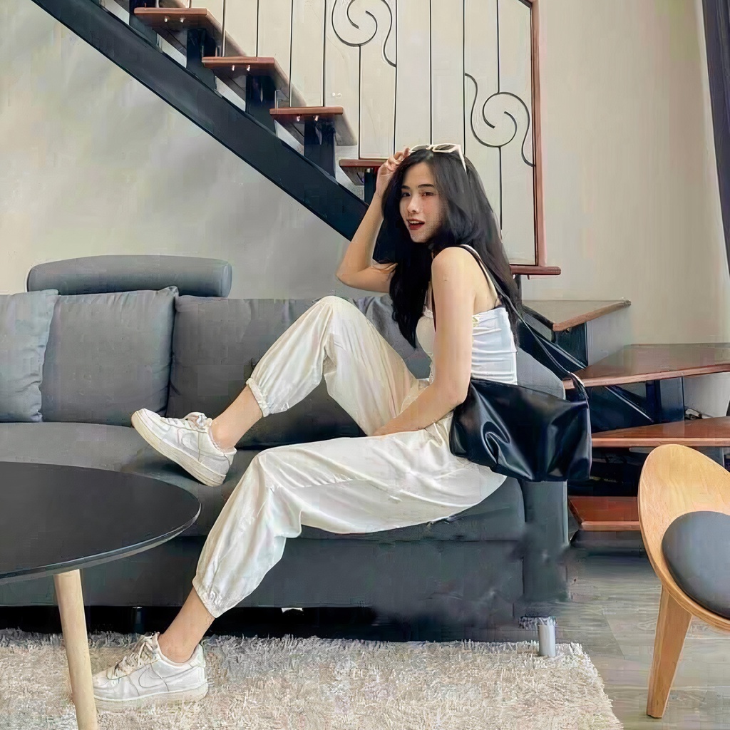 Quần jogger nữ FM Style dây rút bo lai chất đũi xuất xịn đứng form phong cách ulzzang trẻ trung 210701046