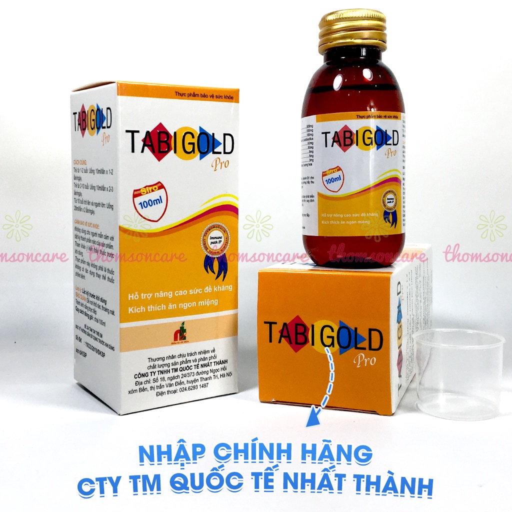 Siro tăng đề kháng giúp trẻ ăn ngon, tăng hấp thu dinh dưỡng - Lọ 100ml cho bé từ 6 tháng tuổi Tabi tăng cường miễn dịch