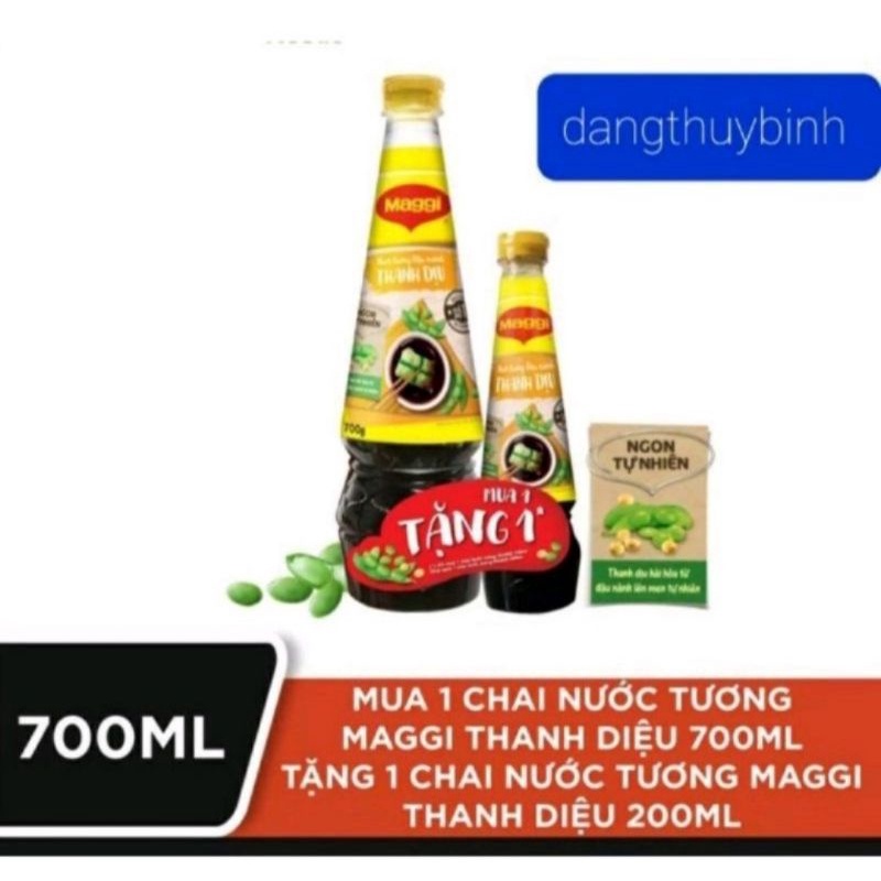 Nước tương đậu nành nắp đỏ Maggi chai 700ml *tặng kèm chai 200ml*