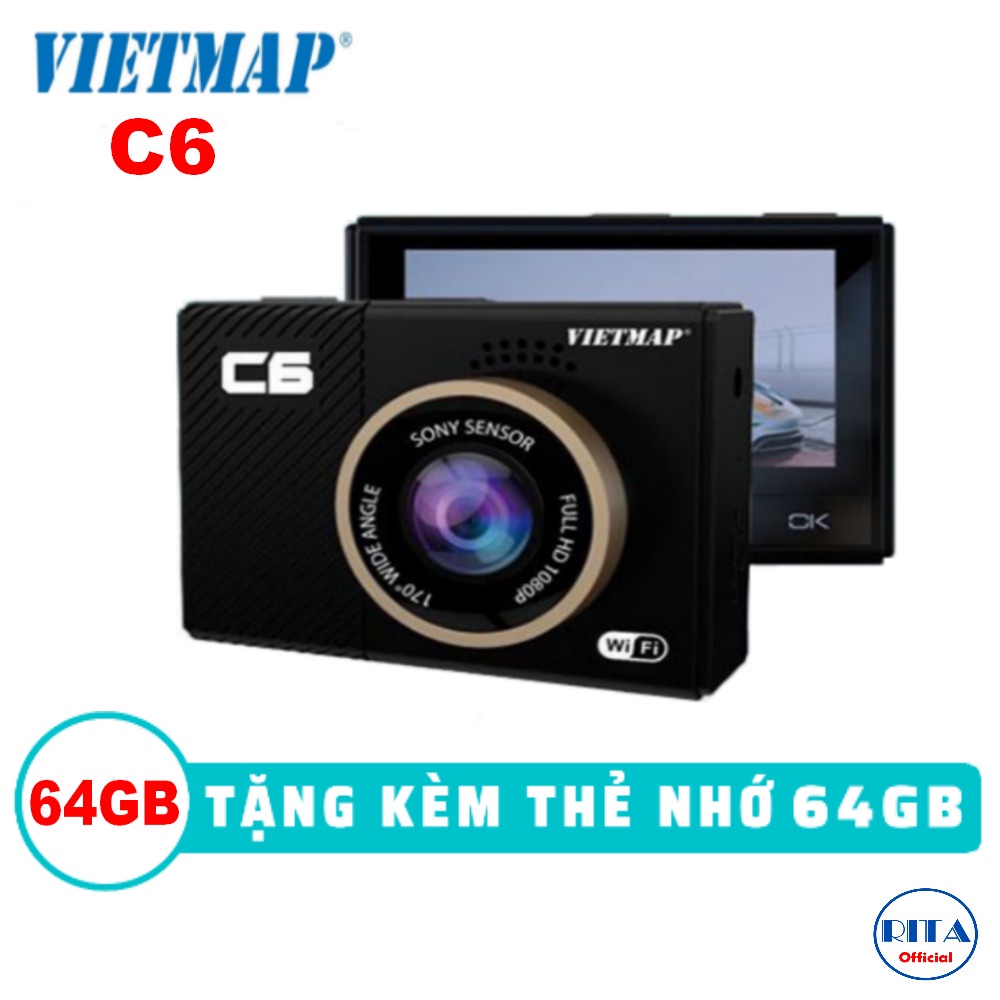 VietMap C6 - Camera Hành Trình Ô tô Có WiFi + Thẻ 64GB - HÀNG CHÍNH HÃNG