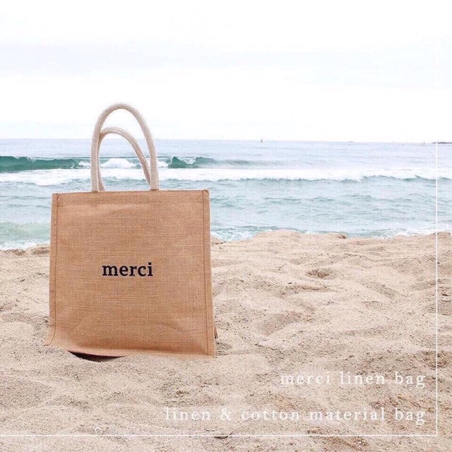 [Siêu phẩm thời trang] Túi cói thời trang Merci chuẩn loại 1 vỏ nâu | BigBuy360 - bigbuy360.vn