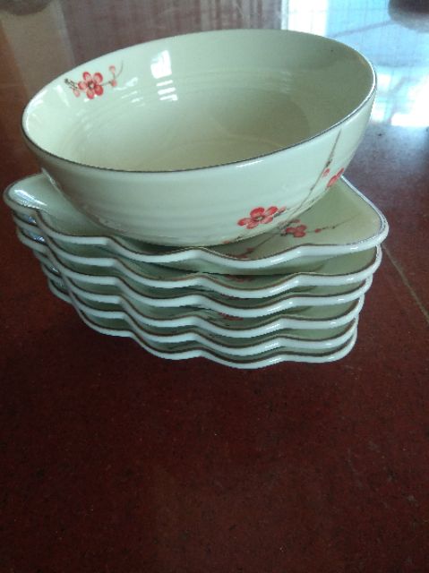 Bộ đĩa tô canh bát tràng