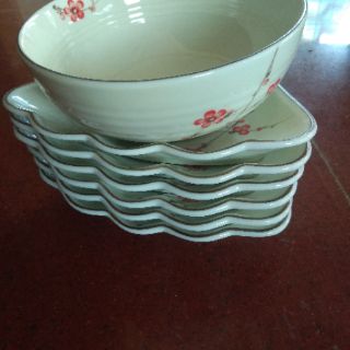 Bộ đĩa tô canh bát tràng