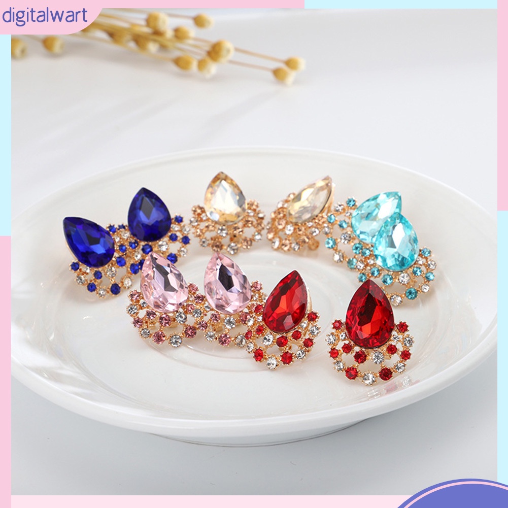 Set 3 Vòng cổ / Bông Tai Đính Đá Hình Giọt Nước