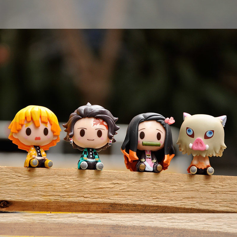 Set 4 Mô Hình Mô Phỏng Nhân Vật Phim Hoạt Hình Demon Slayer
