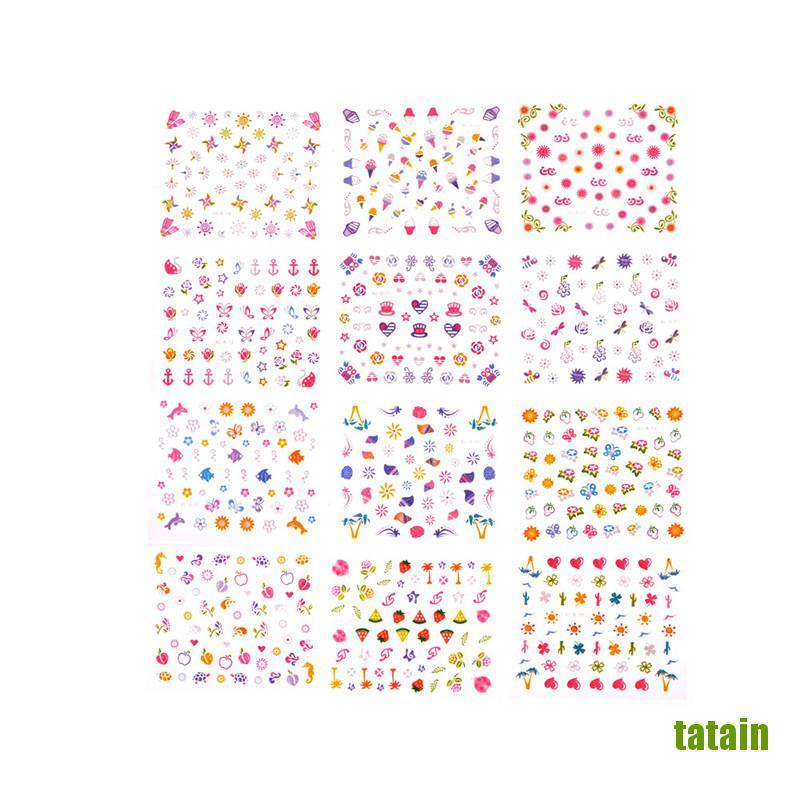 5 tờ nhãn dán móng tay hoạt hình vui nhộn cho trẻ em