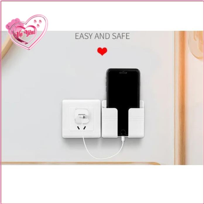 Kệ Dán Tường Để Remote, Đồ Dùng, Giá Đỡ Sạc Điện Thoại - Có Móc Treo Giữ Dây Điện | BigBuy360 - bigbuy360.vn