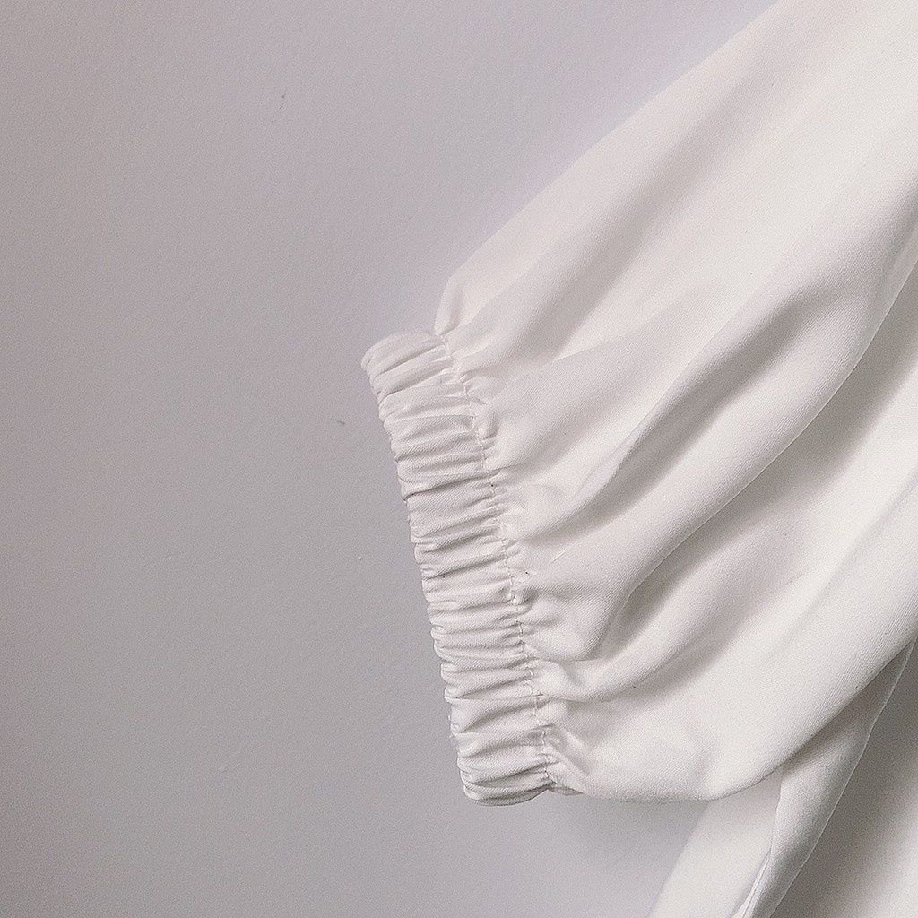 Áo croptop tay ngắn bo eo tay bồng - AO066