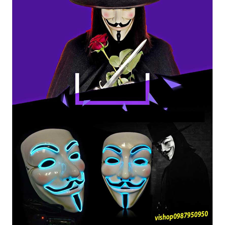 - Hàng nhập khẩu MẶT NẠ HÓA TRANG HACKER anonymous đèn led viền cao cấp chính hãng Liên hệ mua hàng 084.209.1989