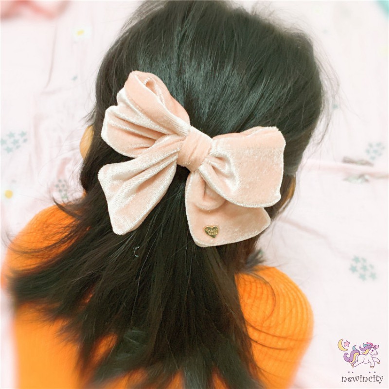 Kẹp Tóc Hai Mảnh Đính Nơ Dễ Thương Cho Bé Gái