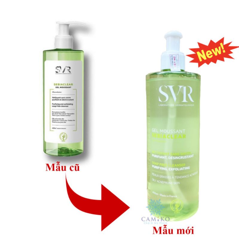 (Qùa tặng) Sữa rửa mặt làm sạch và loại bỏ tế bào chết không xà phòng SVR Sebiaclear Gel Moussant 400ml