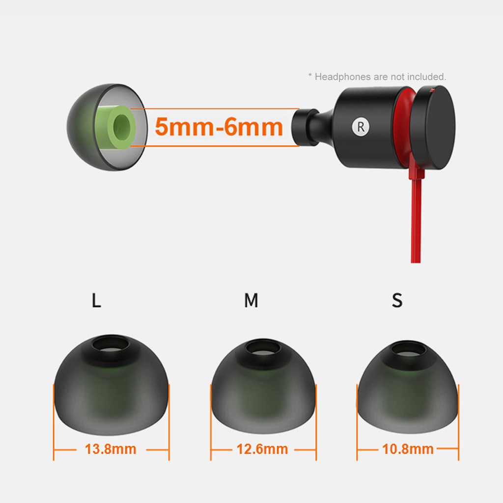 Set 6 Cặp Nút Tai Nghe Nhét Tai Bằng Silicon Mềm Cách Âm