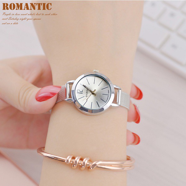 Đồng Hồ Nữ BARSH 7589 Dây Thép Không Gỉ Mặt Tròn Nhỏ Xinh | BigBuy360 - bigbuy360.vn