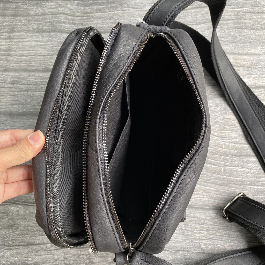 TÚI DA ĐEO CHÉO PHOM NGANG DA BÒ THẬT  DB154