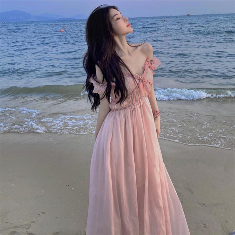 Đầm Đi Biển In Hoa Thời Trang Nữ Tính