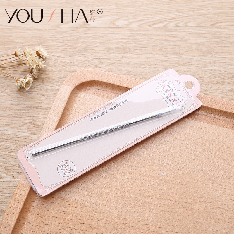 Cây nặn mụn cao cấp Yousha chống rỉ kèm bọc nhựa và vỉ đựng