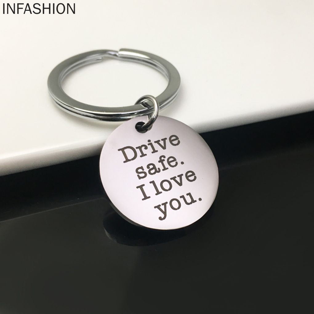 Móc Khóa Khắc Chữ I Love You Bằng Thép Không Gỉ