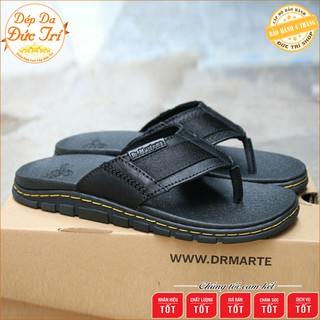 Dép Nam Đế Cao Doctor Dr Martens Chính Hãng ThaiLand, Dép Da Bò Nam Quai Kẹp FullBox Dr7