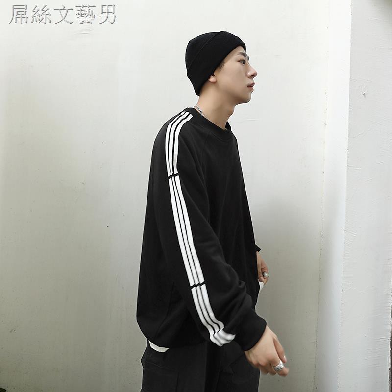 Áo Sweater Dáng Rộng Kẻ Sọc Kiểu Hip-Hop Hàn Quốc Thời Trang Mùa Thu Cho Các Cặp Đôi