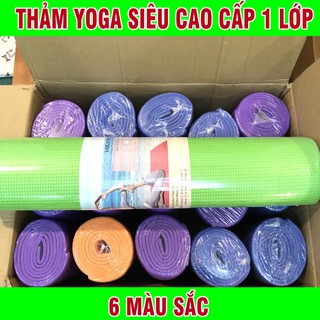 Thảm tập Yoga siêu cao cấp 1 lớp 0.6cm (61cm * 173cm)