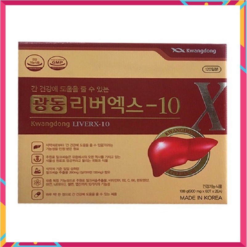[ Hàng Chuẩn ] Viên Uống Bổ Gan Kwangdong LiverX-10 Hàn Quốc, Hộp 120 Viên, Giúp Bảo Vệ Sức Khỏe Lá Gan Của Bạn