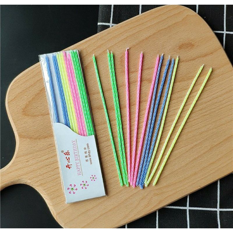 Set 12 cây nến tăm trang trí bánh sinh nhật, bánh kem, bánh gato - Pepper26 Shop