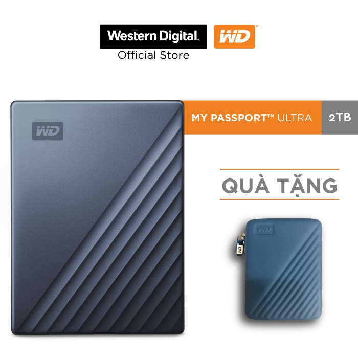 [Mã ELMALL10 giảm 10% đơn 500K] Ổ Cứng Di Động WD My Passport Ultra Silver -2TB ( 2.5" USB 3.0 )-