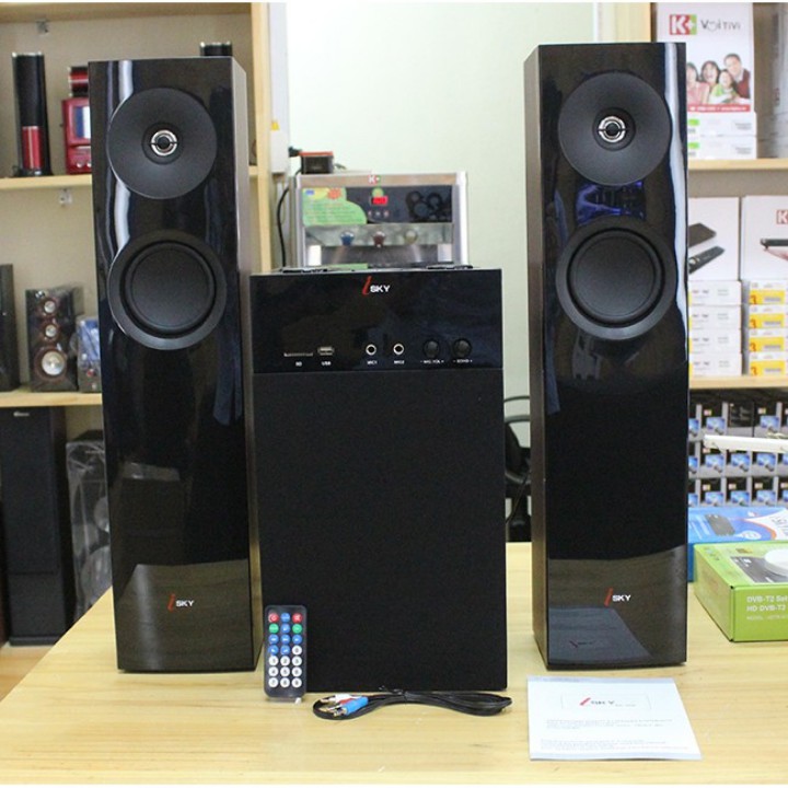 Loa Bluetooth Karaoke Để Kệ Tivi Skynew SKN-325 Vân Gỗ - Dàn Loa Karaoke Gia Đình - Bảo Hành 2 Năm