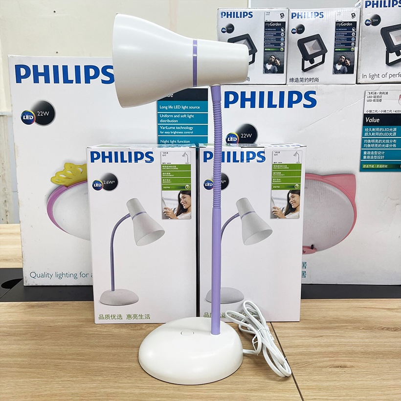 Đèn bàn học sinh chống cận LED Philips Pearl 66044 2.6W 4000K - [HỎA TỐC] [MÀU TÍM] - Bảo hành chính Hãng 01 Năm