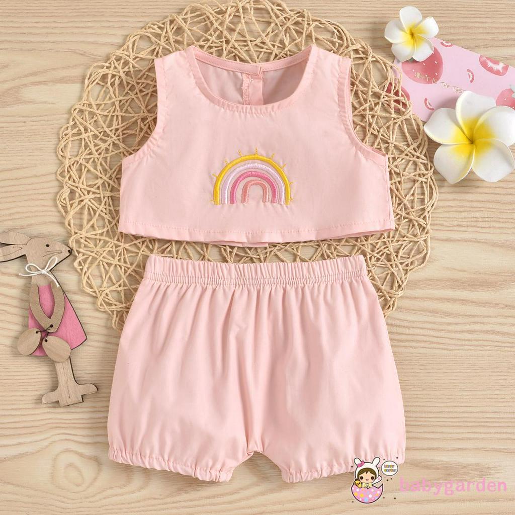 Áo Thun Ba Lỗ Hình Chú Ong + Quần Short Đáng Yêu Cho Bé Gái